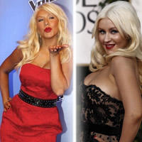 Christina Aguilera teraz a pred dvoma mesiacmi