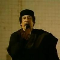 Kaddáfí počas prejavu