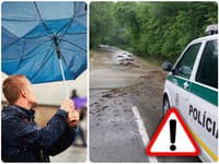 MIMORIADNE počasie aj zaplavené cesty: Prší na celom Slovensku, hladiny vodných tokov stúpajú! Dokedy to potrvá?