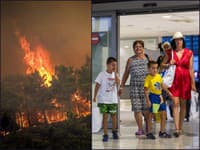 Ohnivé peklo sa nekončí: Požiare na ďalšom gréckom ostrove, evakuácia letovísk, príchod prvých Slovákov z Rodosu