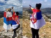 Provokácia, ktorá rozpútala národnostné vášne: Dievča so srbskou vlajkou mieri zbraňou smerom na Chorvátsko