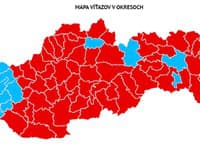 VOĽBY 2024 Slovensko sa v noci začervenalo: POZRITE, ako sa volilo v jednotlivých častiach krajiny