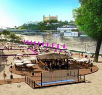Návštevníci mestskej pláže si budú môcť zahrať plážový volejbal či bedminton.