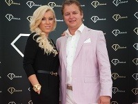 Gabriela Drobová s priateľom Karolom Rumanom na párty svojej televízie.