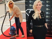 Šéfka televízie Gabriela Drobová ako upratovačka (vľavo).