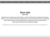 Rozlúčka so Stevom Jobsom na stránke apple.com