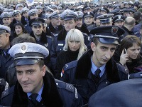 Protest policajtov za zvýšenie platov