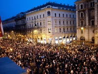 Pochodu mieru za Orbána Budapešť Maďarsko