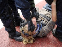 Pri násilnej demonštrácii museli zasahovať policajti