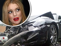 Lindsay Lohan a jej rozbité Porsche