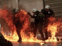 Demonštrácie v Grécku