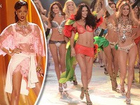Rihanna vystúpila na veľkolepej šou a v nemenej dráždivých outfitoch konkurovala anjelikom na móle.