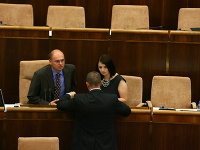 Tatiana Tóthová s Richardom Sulíkom v parlamente. 
