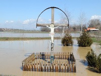 Zaplavené polia v časti mesta Vráble - Horný Ohaj