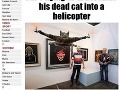 Šialený nápad: Umelec prerobil mŕtvu mačku na helikoptéru!