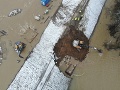 FOTO nešťastia počas výstavby plynovodu na dolnom Zemplíne: Poškodenú hrádzu sa už podarilo sanovať