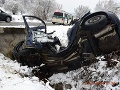 FOTO Vážna dopravná nehoda: Vodič bol v ťažkom stave prevezený do nemocnice