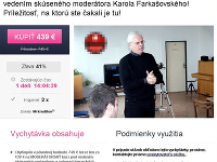 Karol Farkašovský ponúka kurzy moderovania na zľavovom portáli. 