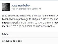 Juraj Hambalko sa o radostnú novinu podelil na sociálnej sieti Facebook. 