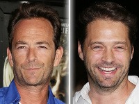 Luke Perry a Jason Priestley od nakrúcania seriálu Beverly Hills 90210 viditeľne zostarli.