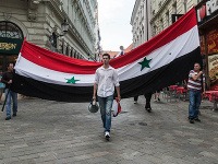 Protestné zhromaždenie Zväzu sýrskych študentov na Slovensku - Nechceme vojnu v Sýrii spojeného s pochodom k Francúzskej a Americkej ambasáde
