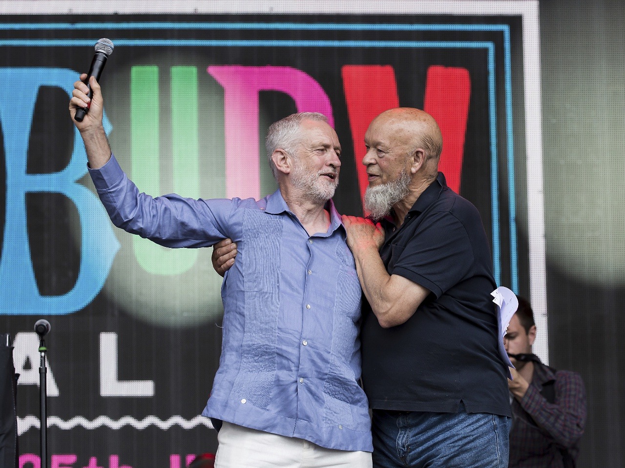 Jeremy Corbyn a Michael Eavis