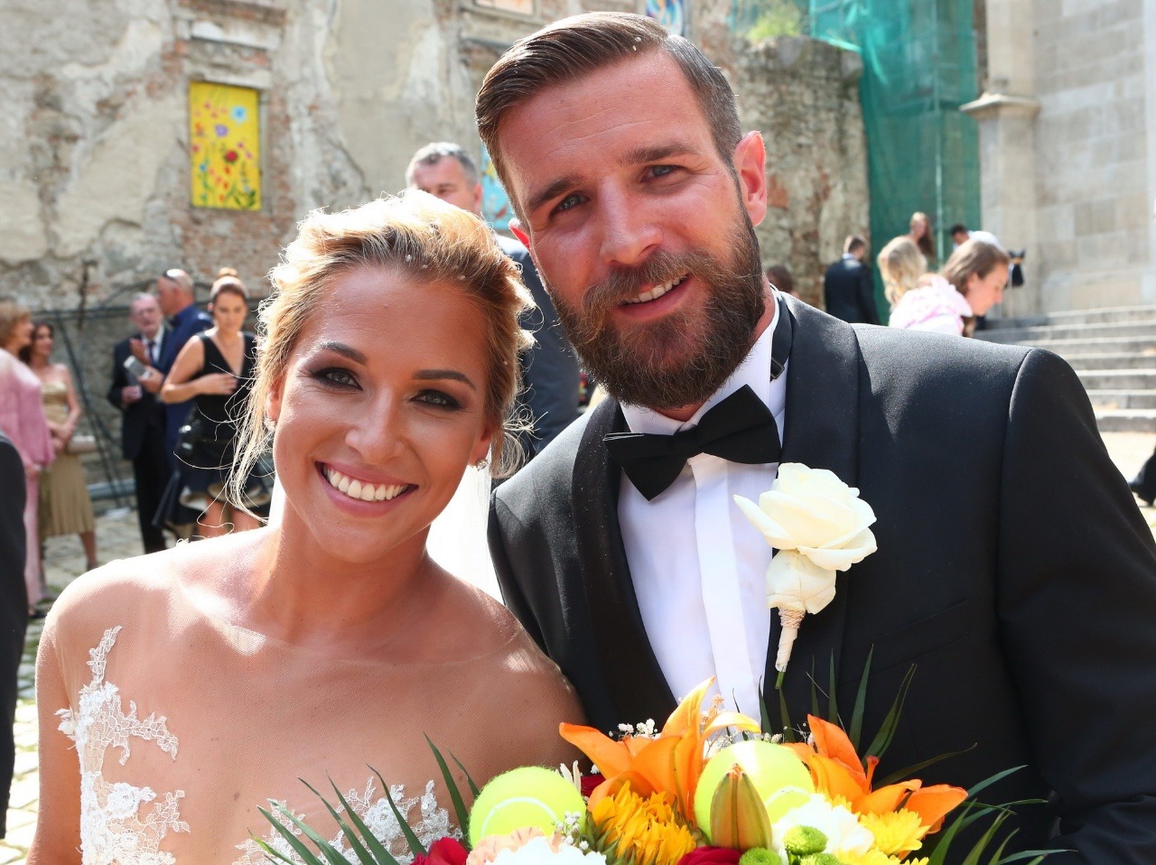 Dominika Cibulková s manželom Michalom oslávili 1. výročie svadby.