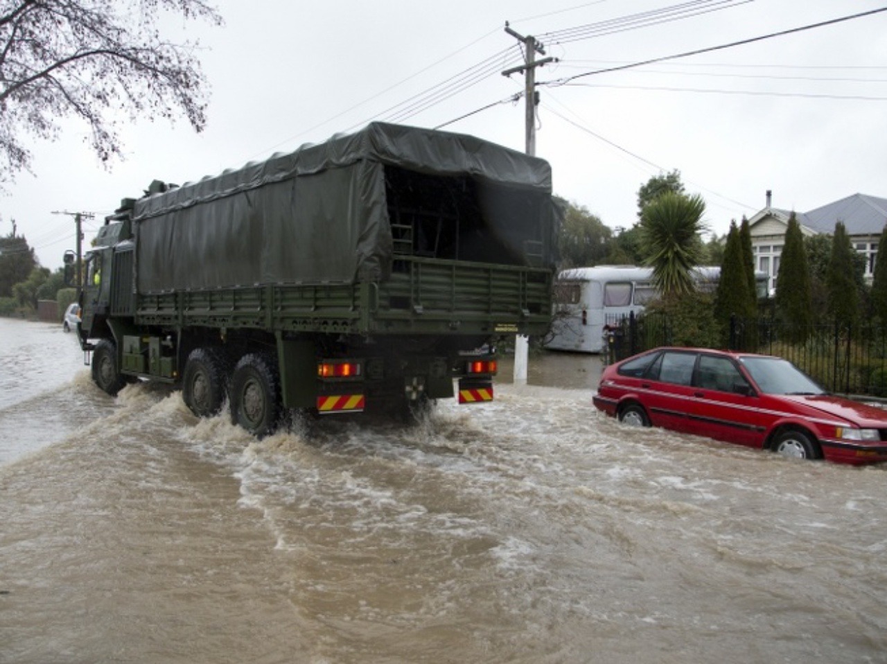 Záplavy na Novom Zélande.