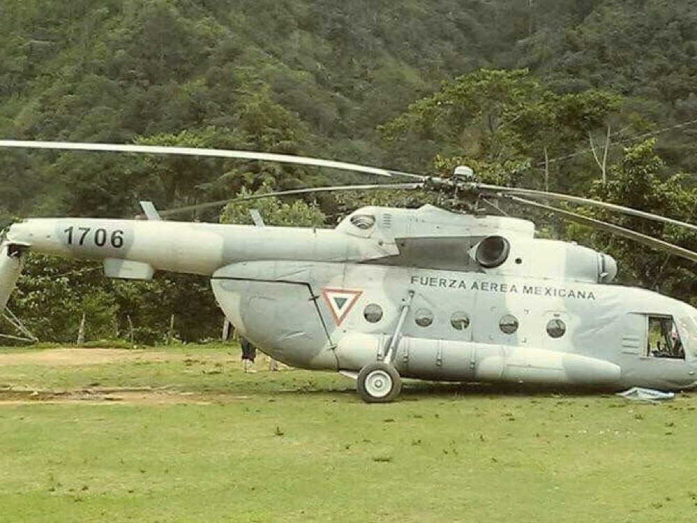 Zrútený vrtuľník v Mexiku