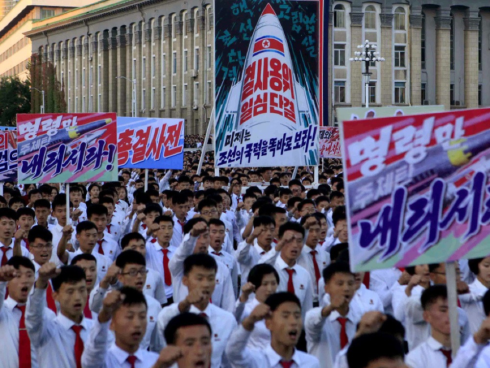 Protesty proti USA v Severnej Kórei 