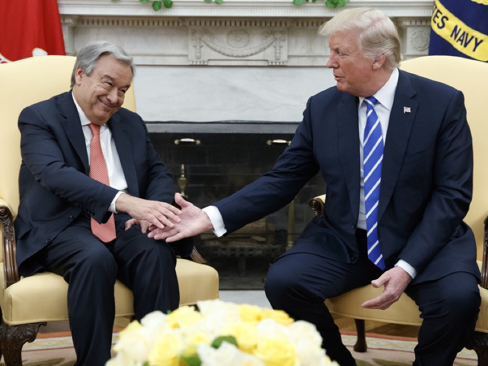Stretnutie Antonia Guterresa s americkou hlavou štátu Donaldom Trumpom