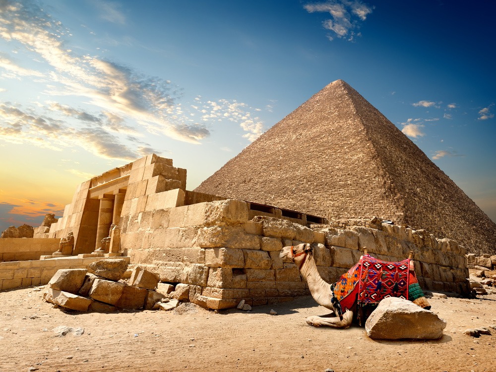 Pohľad na pyramídu v egyptskej Gíze
