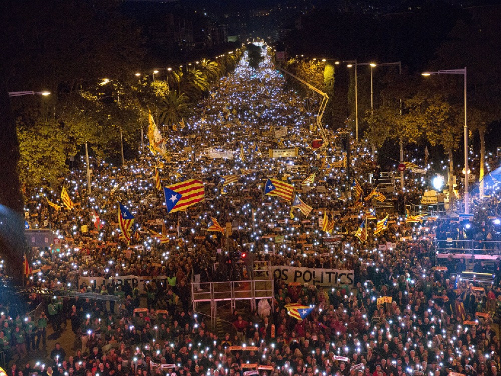 750.000 ľudí demonštrovalo v Barcelone.
