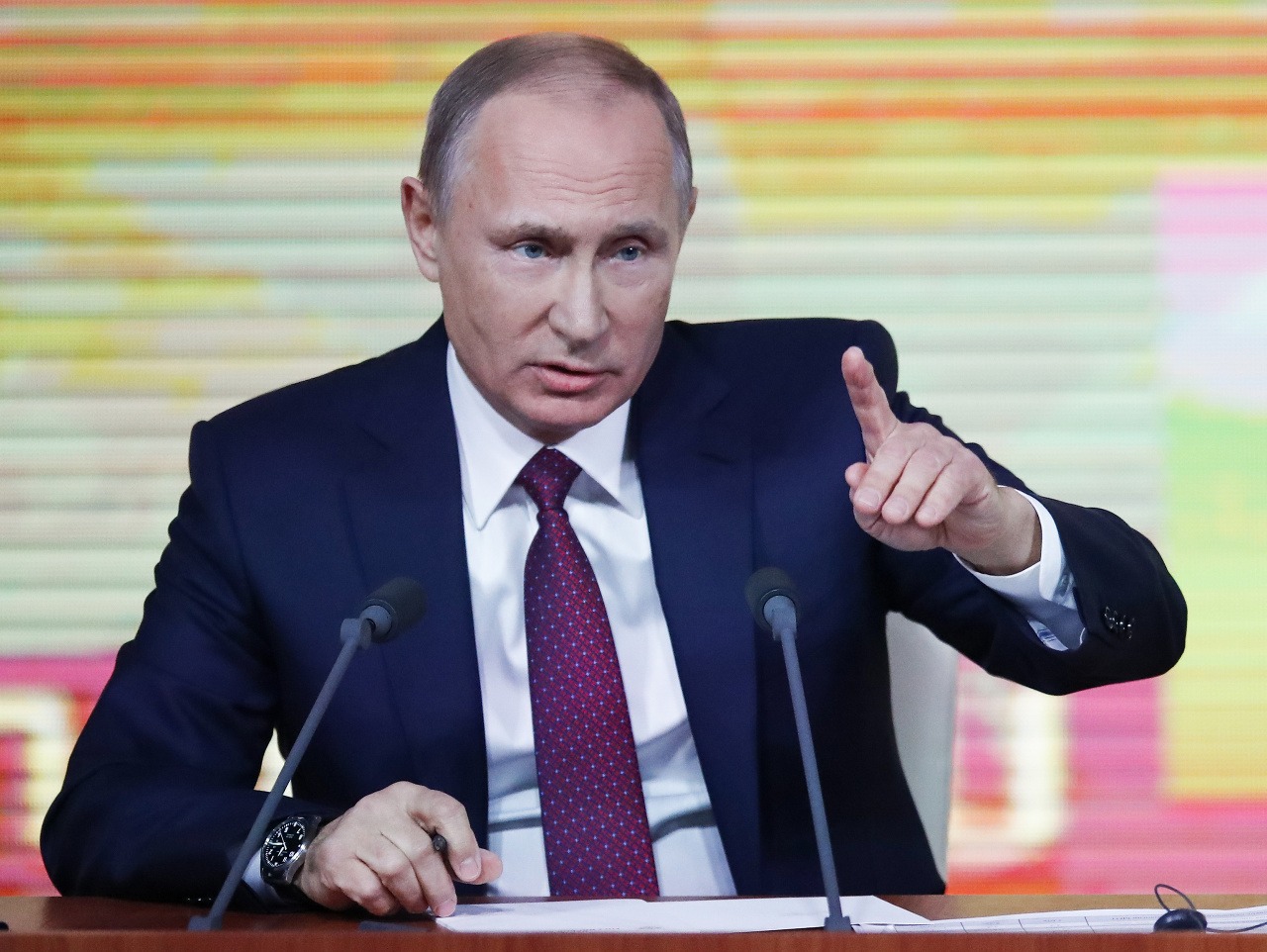 Vladimír Putin počas jeho koncoročného prejavu