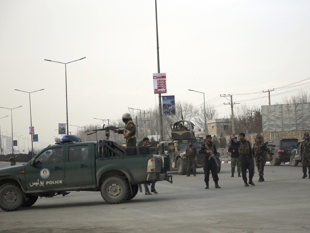 Afganská polícia počas akcie