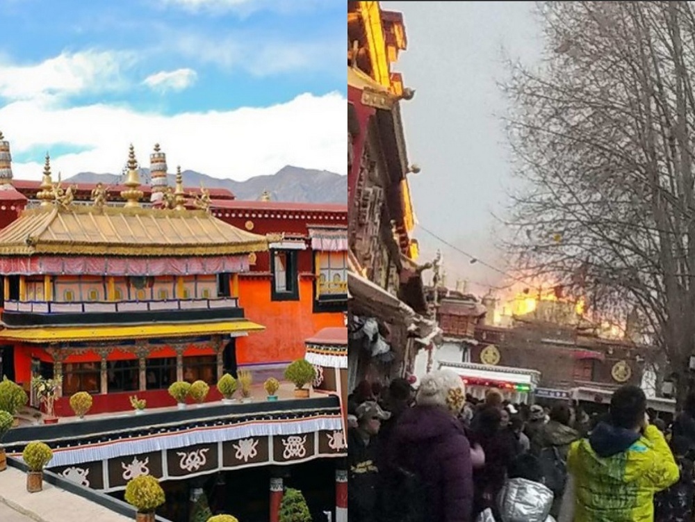 Najposvätnejší buddhistický chrám bol vypálený počas tibetských slávností 