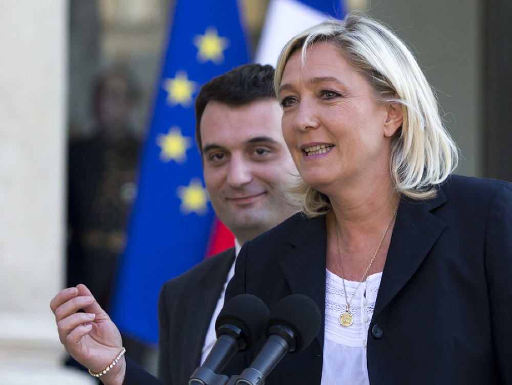 Florian Philippot a Marine Le Penová