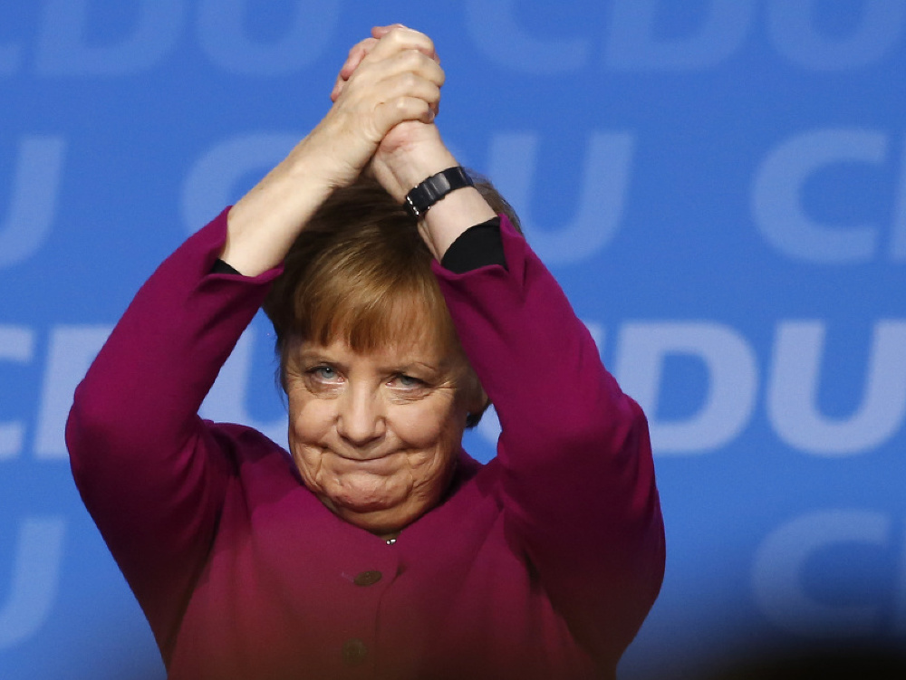 Angela Merkelová na sneme strany.