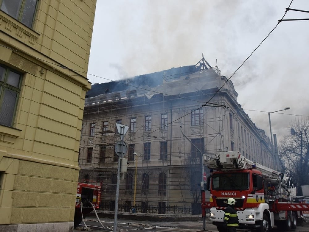 Požiar na Daňovom úrade v Košiciach