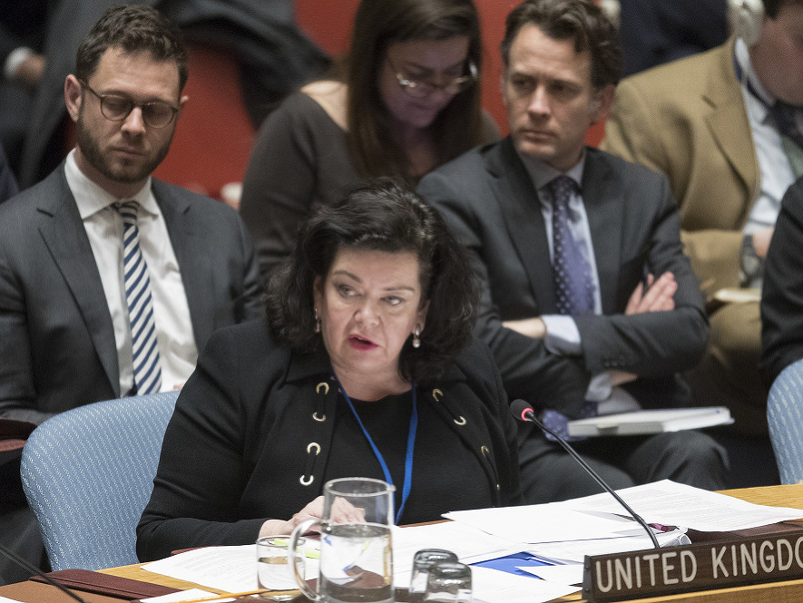 Britská veľvyslankyňa Karen Piercová na zasadaní Bezpečnostnej rady OSN