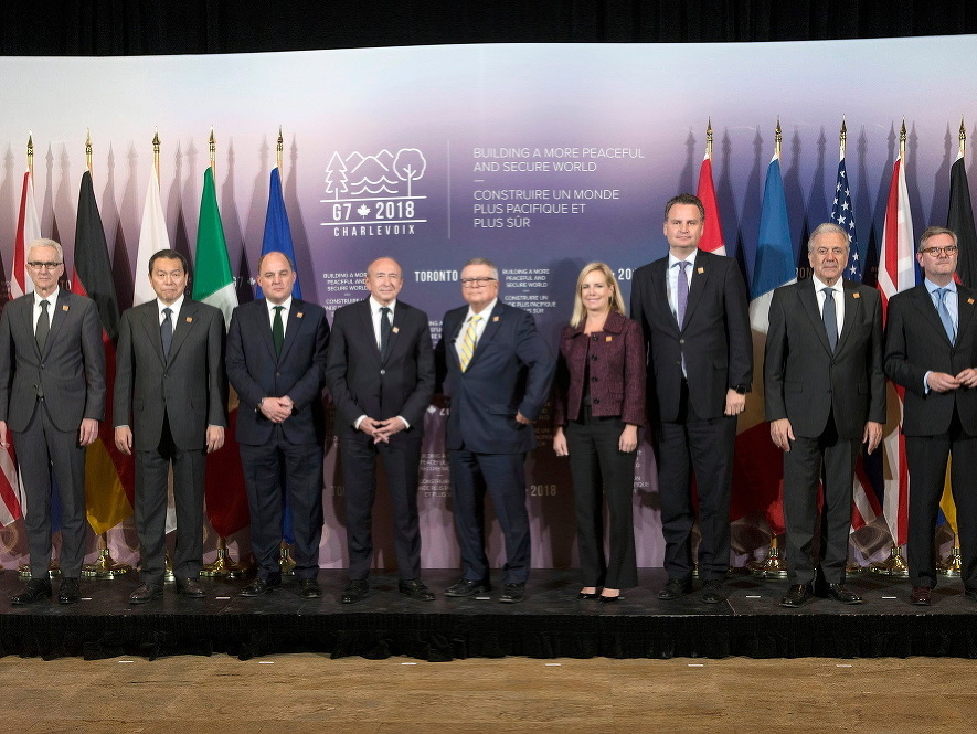 Ministri zahraničných vecí skupiny G7.