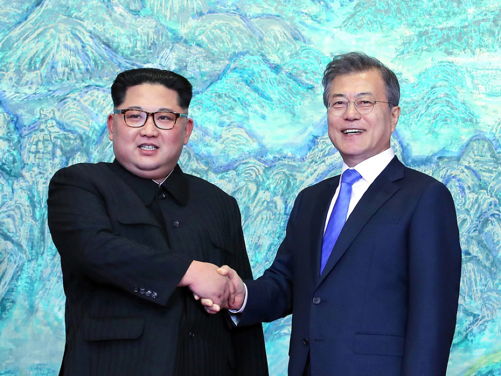 Kim Čong-un a Mun Če-in 