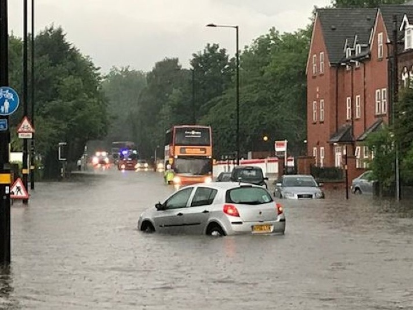 Záplavy v meste Walsall