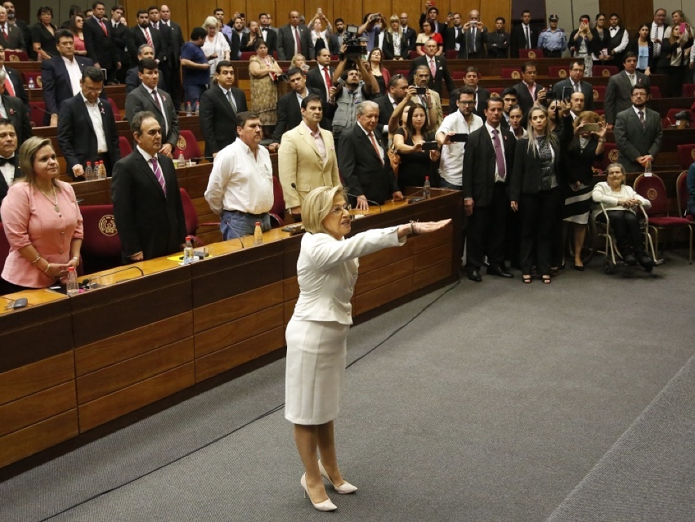 Dočasná paraguajská prezidentka - Alicia Puchetová. 