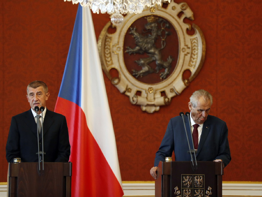 Český prezident Miloš Zeman a premiér českej vlády Andrej Babiš