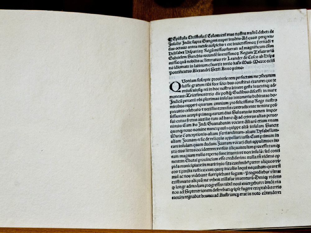 Kópia originálneho listu Krištofa Kolumbusa.