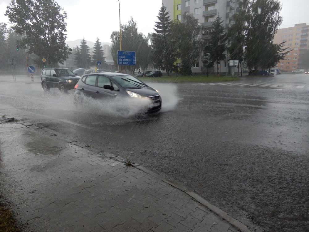 Zaplavené ulice v Ružomberku