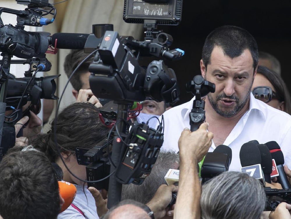 Taliansky minister vnútra a vicepremiér Matteo Salvini.