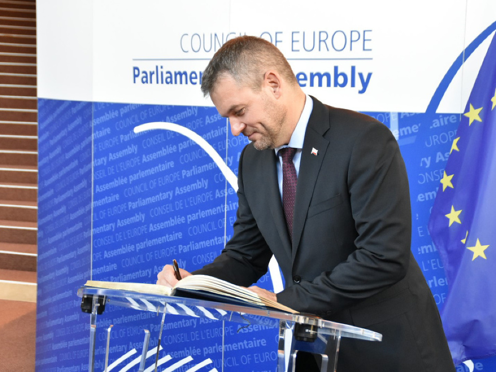 Premiér SR Peter Pellegrini na návšteve Rady EÚ v Štrasburgu. 