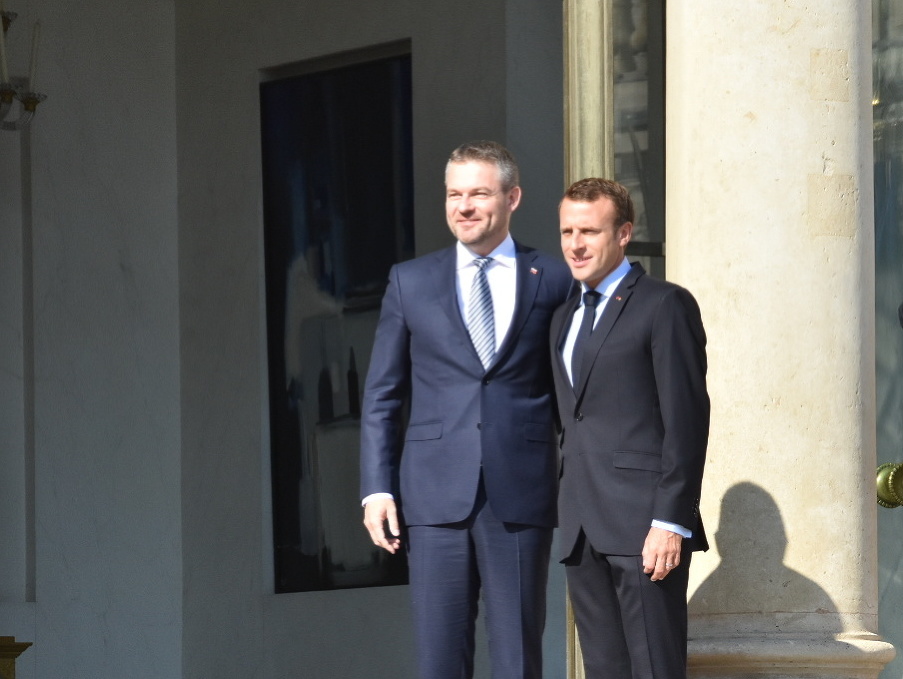Peter Pellegrini a Emmanuel Macron